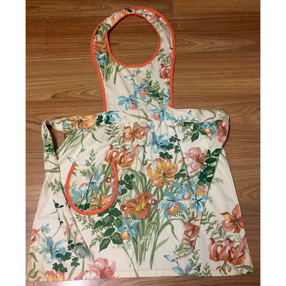 Vintage Handmade Floral Cooking Kitchen Apron Grandmacore‎ Cottagecore Bib Style